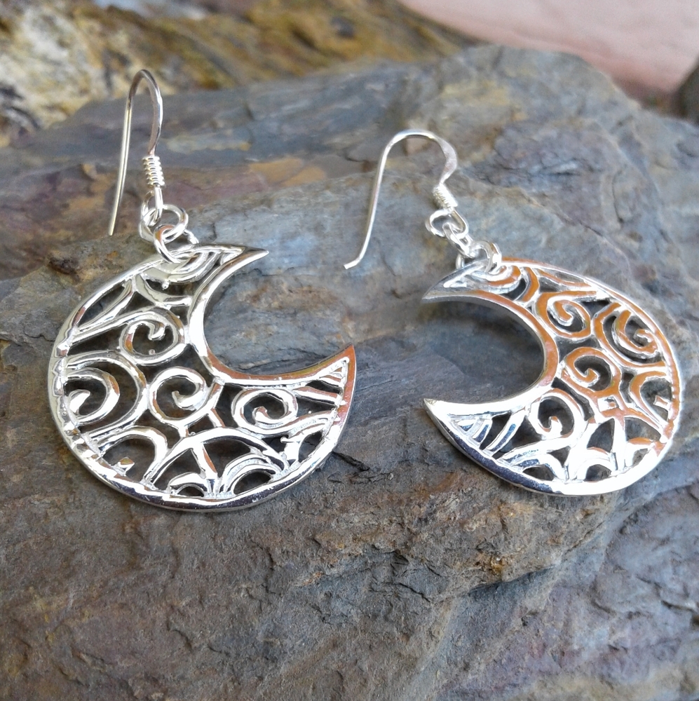 Sterling Silver Celestial Earrings - image 3